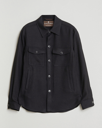 Oscar Jacobson Maverick Wool Overshirt Black – Negro