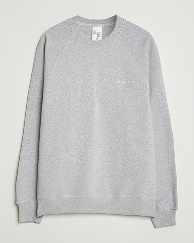 Nudie Jeans Palle Logo Crew Neck Sweatshirt Grey Melange – Gris