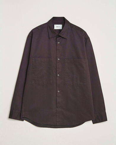 NN07 Freddy Tencel Workwear Shirt Dusky Port – Marrón