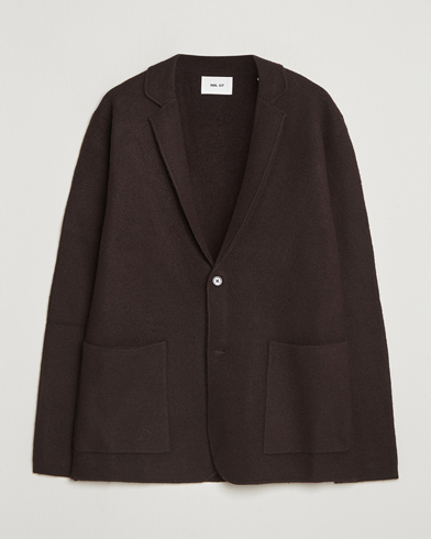 NN07 Lucas Boiled Wool Blazer Dusky Port – Marrón