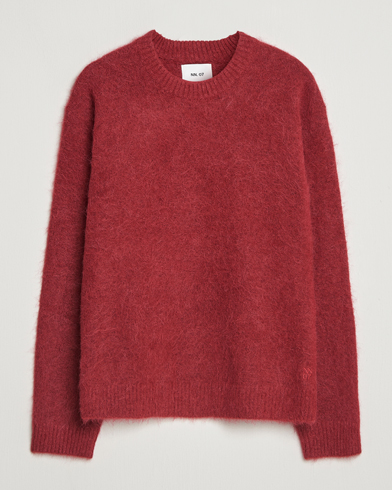 NN07 Russell Alpaca Knitted Crew Neck Cranberry – Rojo