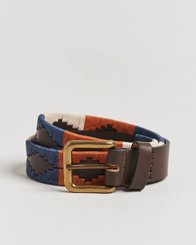 Pampeano Aurora Hand Stitched Classic Leather Belt 3,5cm Orange – Marrón