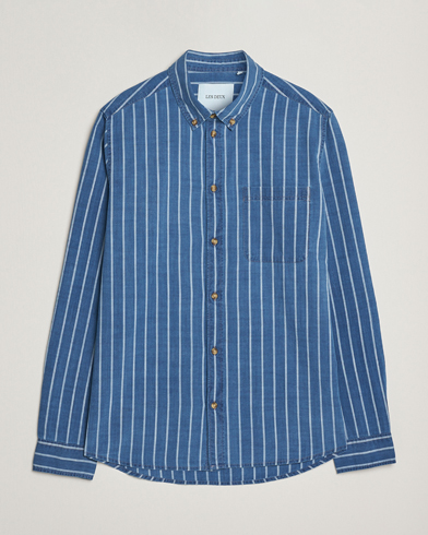 LES DEUX Indigo Stripe Shirt Denim Blue – Azul