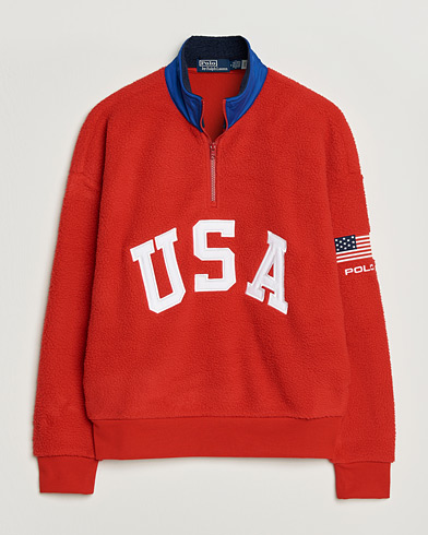 Polo Ralph Lauren Polar Half Zip USA Fleece RL 2000 Red – Rojo