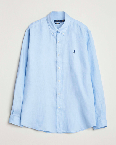 Polo Ralph Lauren Custom Fit Linen Shirt Office Blue – Azul