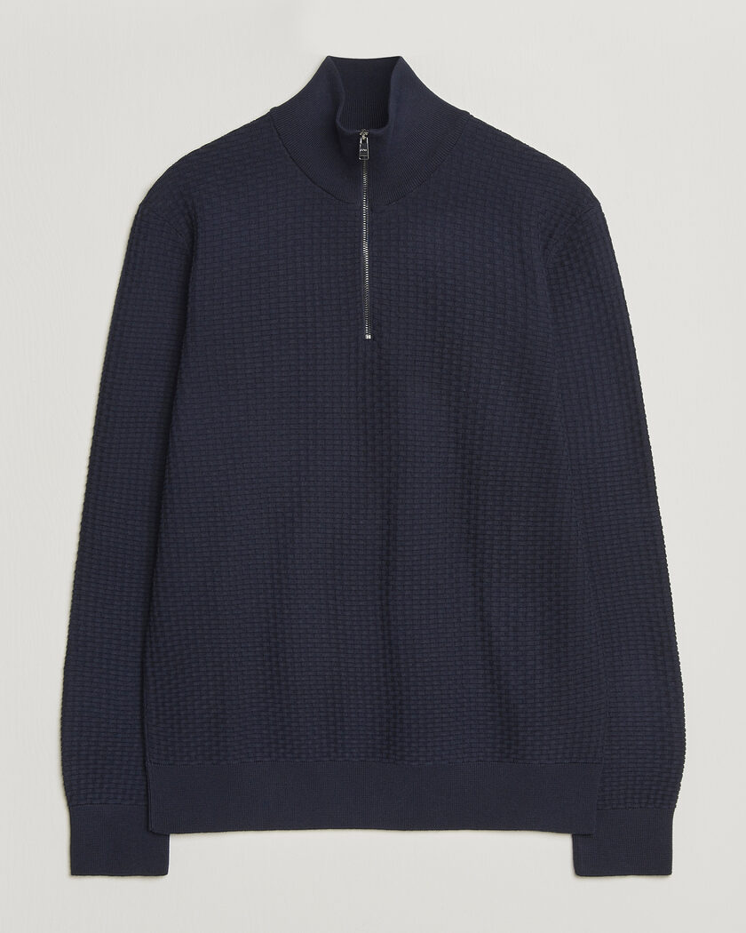 Polo Ralph Lauren Double Knit Jaquard Half Zip Sweater Cruise Navy