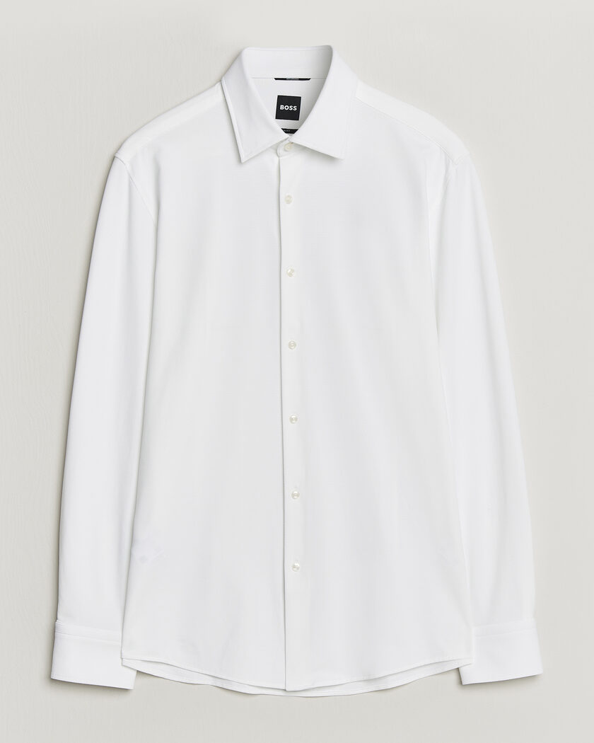 BOSS BLACK Hank Structured Jersey Shirt White – Blanco