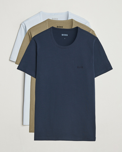 BOSS BLACK 3-Pack Crew Neck T-Shirt Green/Blue/Navy – Multicolor