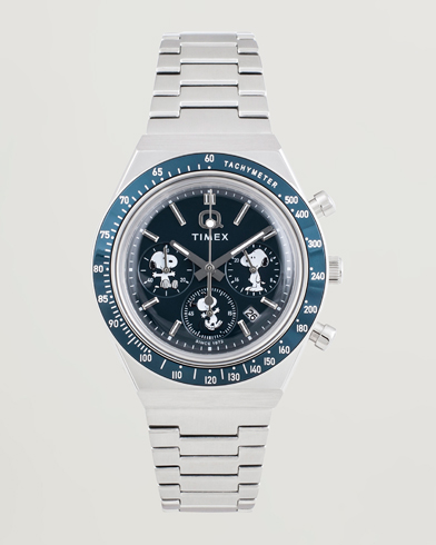 Timex X Peanuts Q Chronograph Snoopy 40mm Blue Dial – Plata