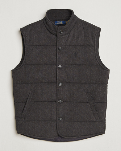 Polo Ralph Lauren Knitted Herringbone Vest Dark Charcoal Heather – Gris