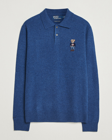 Polo Ralph Lauren Washed Long Sleeve Bear Polo Rustic Navy Heather – Azul