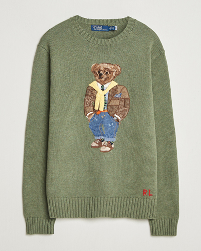 Polo Ralph Lauren Cotton/Cashmere Bear Sweater Lovette Heather – Verde