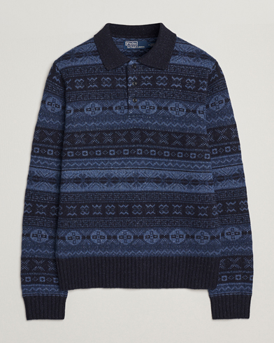 Polo Ralph Lauren Wool/Linen Blend Long Sleeve Sweater Navy Multi – Azul
