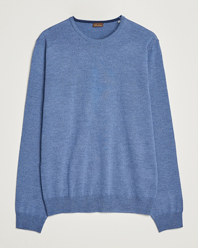 Stenströms Merino Patch Crew Neck Blue/Blue – Azul