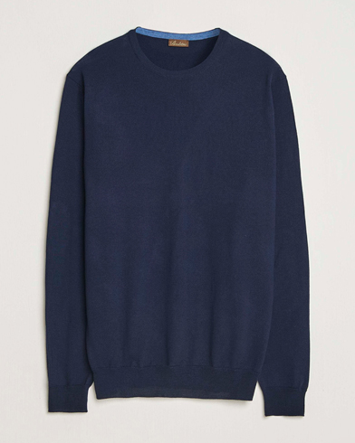 Stenströms Merino Patch Crew Neck Navy/Blue – Azul