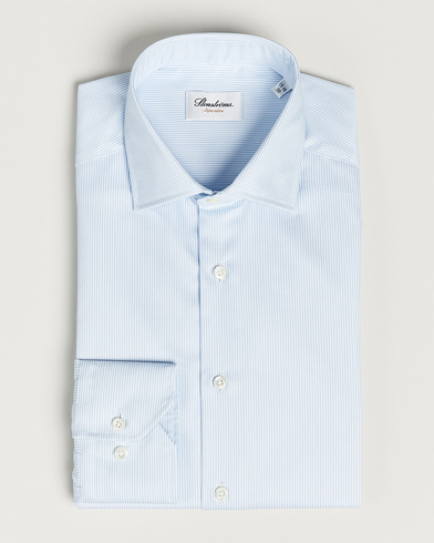 Stenströms Superslim Cotton Twill Striped Shirt Blue/White – Azul