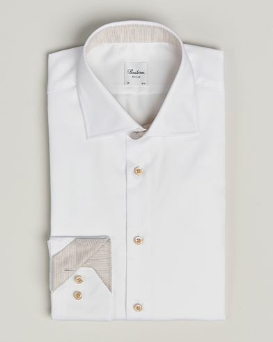Stenströms Regular Fit Contrast Cotton Shirt White – Blanco