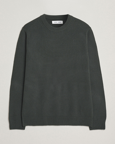 Samsøe Samsøe Isak Knitted Crew Neck Dark Evergreen – Verde