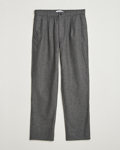Samsøe Samsøe Bertil Flannel Drawstring Trousers Dark Grey Melange – Gris