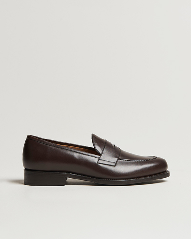 Oscar Jacobson Penny Loafers Dark Mud Brown – Marrón