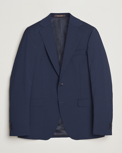 Oscar Jacobson Ego Wool Blend Blazer Navy – Azul