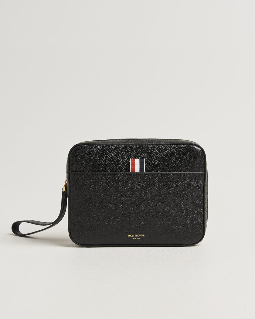 Thom Browne Pebble Grain Leather Bag Black – Negro
