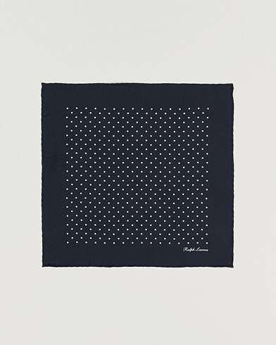 Ralph Lauren Purple Label Silk Dotted Pocket Square Navy – Azul
