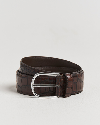 Anderson's Embossed 3,5cm Leather Belt Brown – Marrón