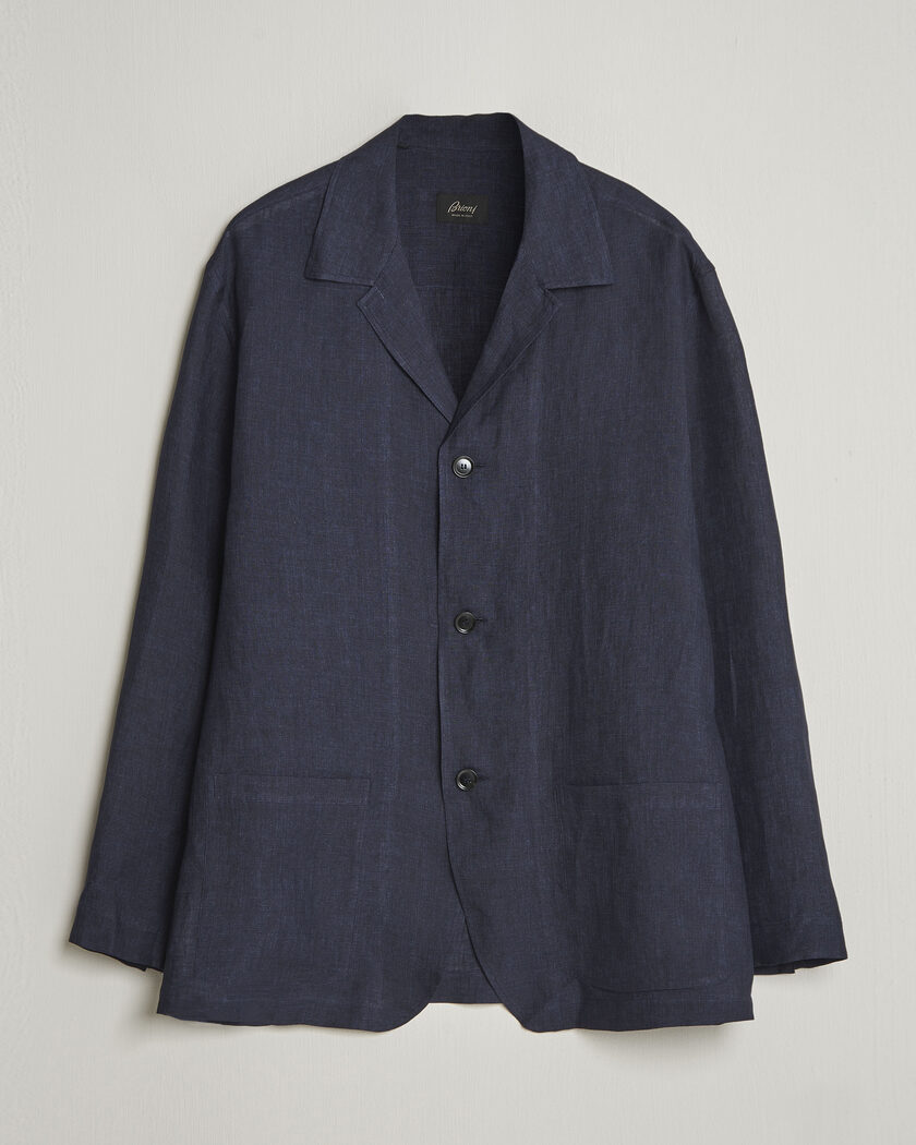 Brioni Linen Shirt Blazer Navy – Azul