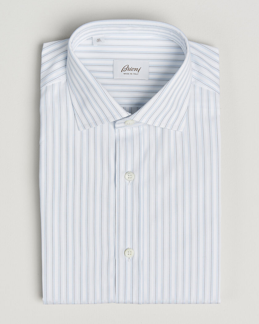 Brioni Slim Fit Dress Shirt Light Blue Stripe – Azul