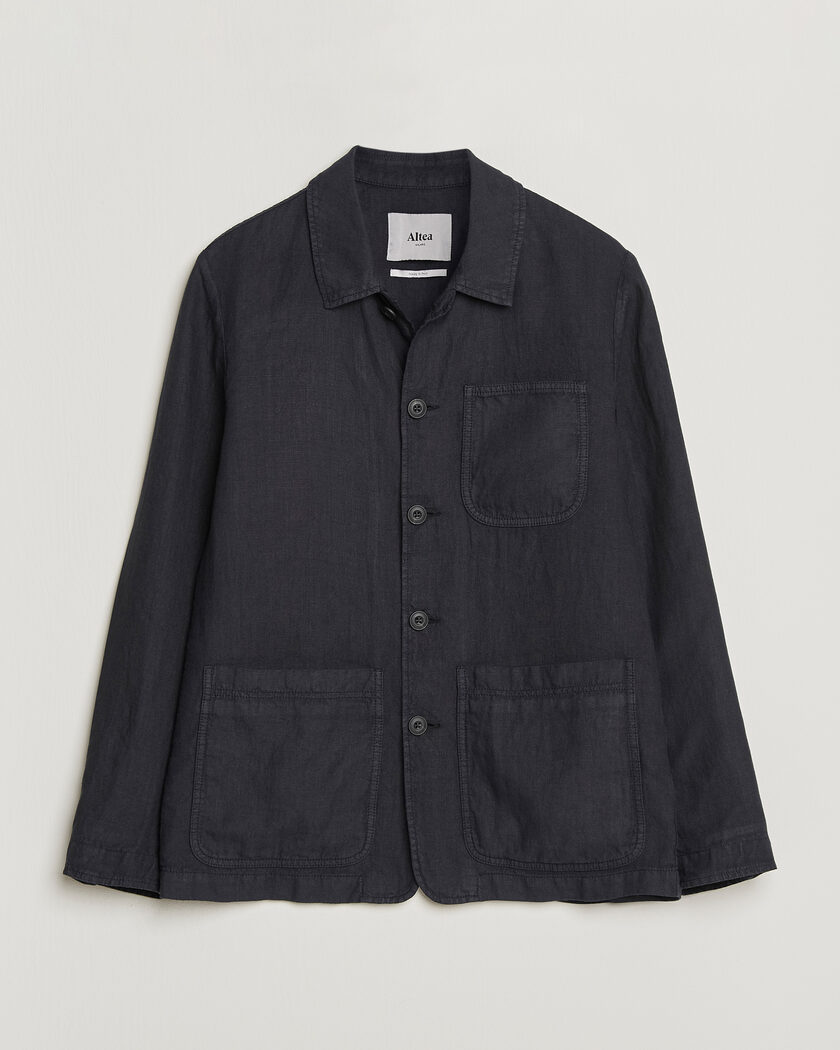 Altea Linen Chore Jacket Navy – Azul