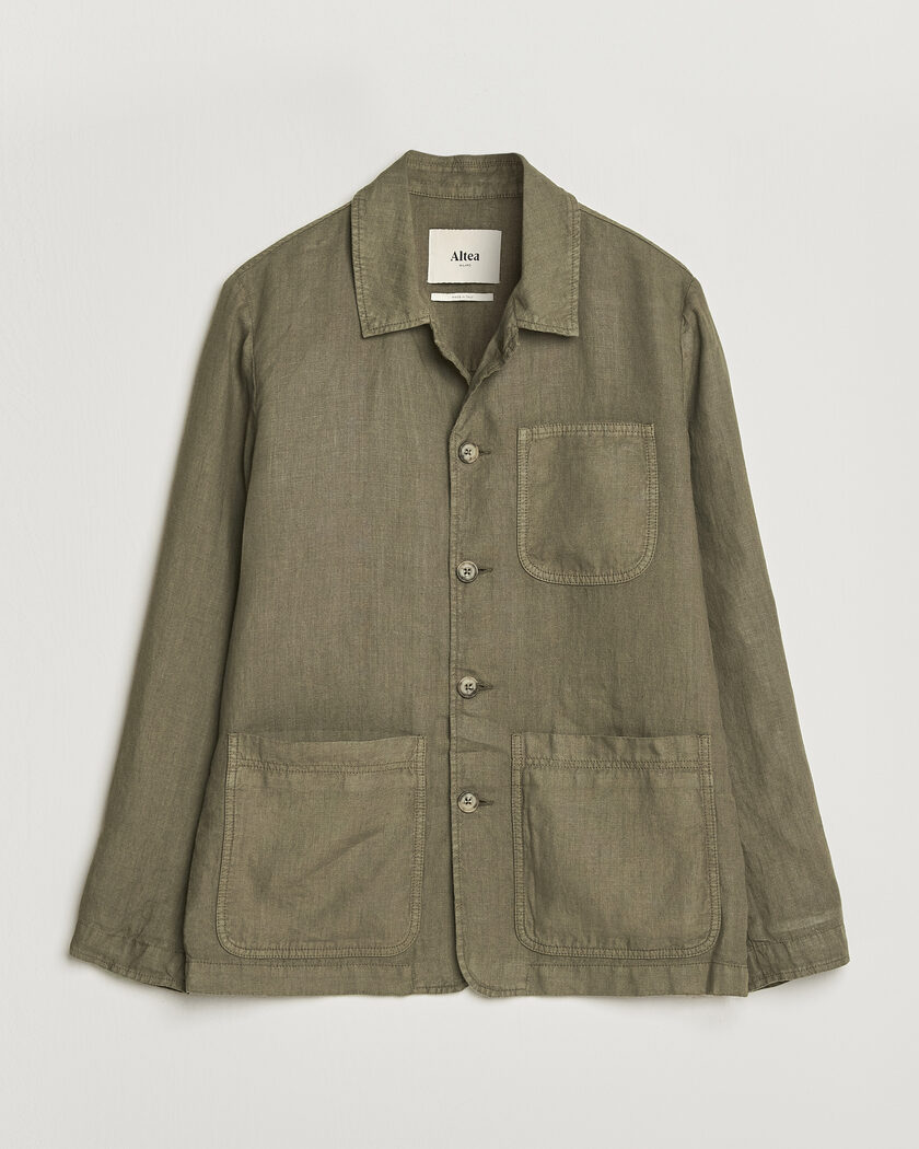Altea Linen Chore Jacket Military – Verde