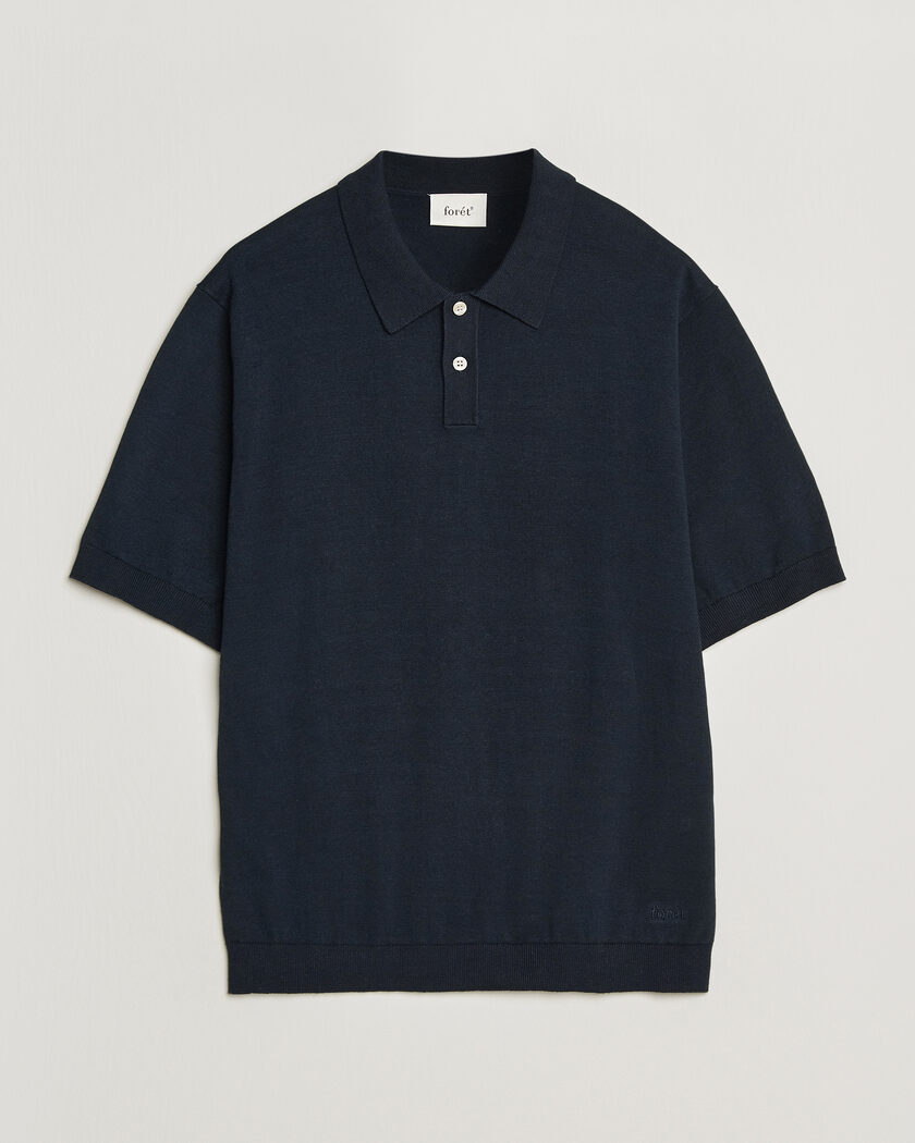 Forét Sea Cotton/Linen Polo Navy – Azul