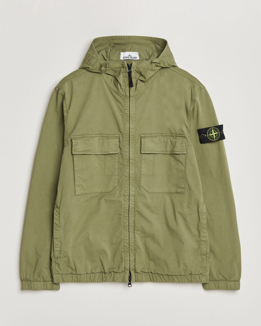 Stone Island Stretch Cotton Twill Hood Jacket Military Green – Verde