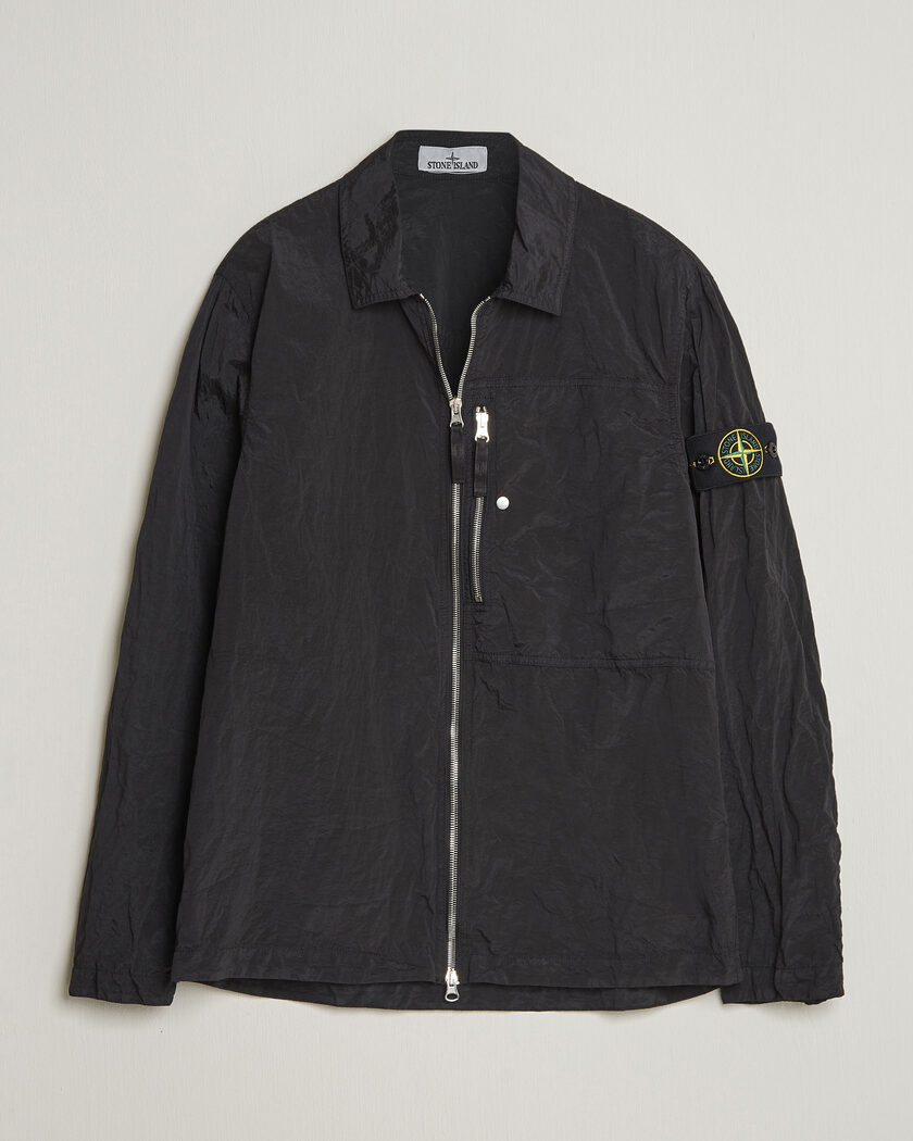 Stone Island Nylon Metal Zip Overshirt Black – Negro