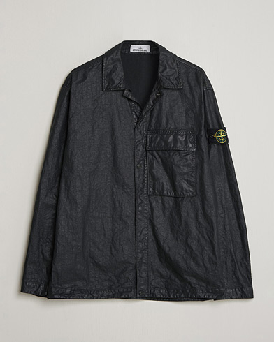 Stone Island Garment Dyed Nylon Zip Overshirt Black – Negro