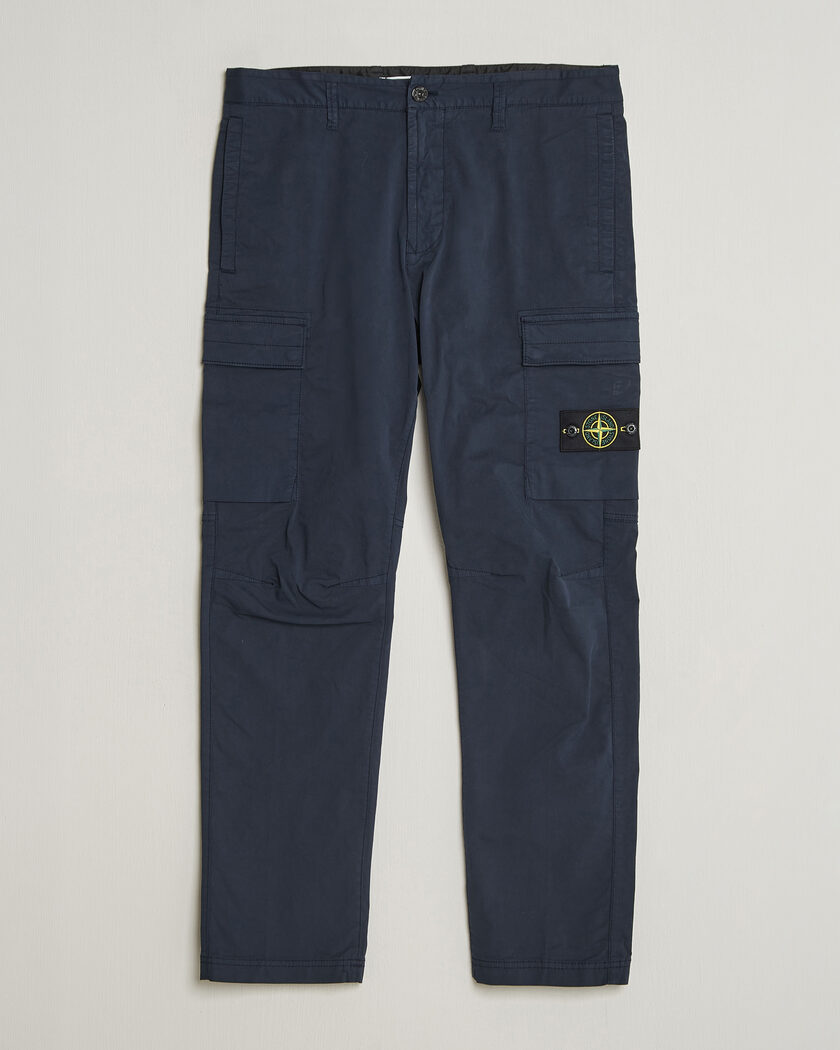 Stone Island Stretch Cotton Twill Cargo Trousers Navy – Azul