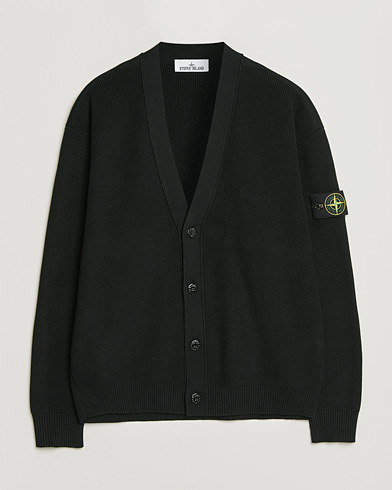 Stone Island Ribbed Soft Organic Cotton Cardigan Black – Negro