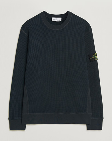 Stone Island Organic Cotton Waffle Fleece Sweatshirt Navy – Azul