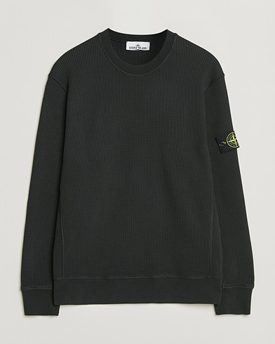 Stone Island Organic Cotton Waffle Fleece Sweatshirt Black – Negro