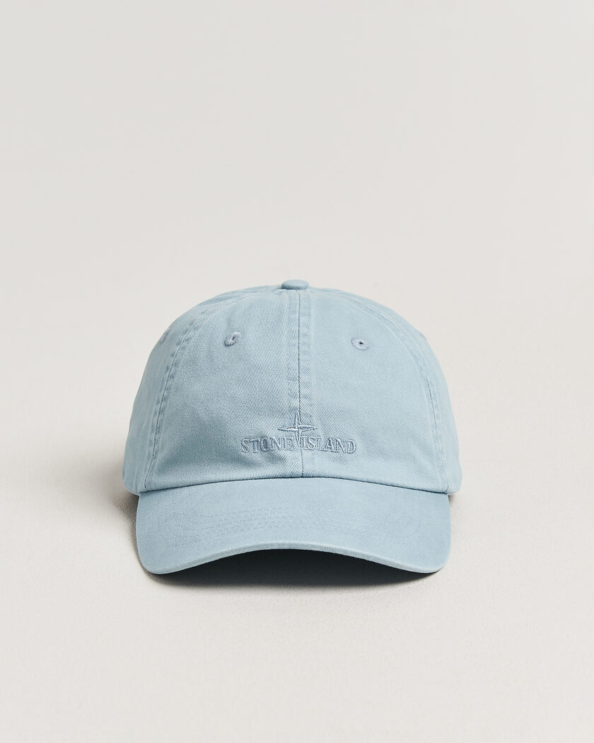 Stone Island Cotton Gabardine Cap Dusty Blue – Azul
