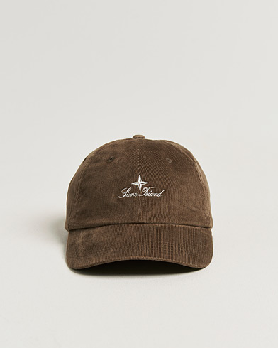 Stone Island Micro Cord Cotton Cap Umber – Marrón