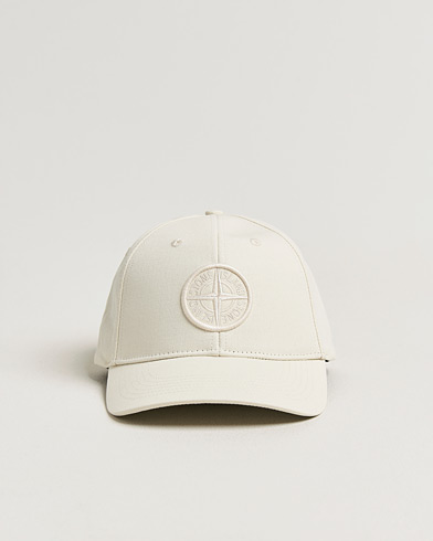 Stone Island Classic Cotton Logo Cap Ivory – Blanco