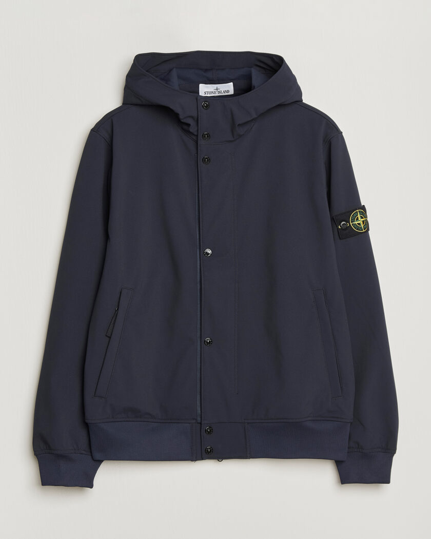 Stone Island Soft Shell Hooded Jacket Navy – Azul