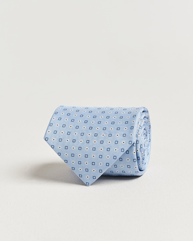 E. Marinella 3-Fold Printed Silk Tie Light Blue – Azul