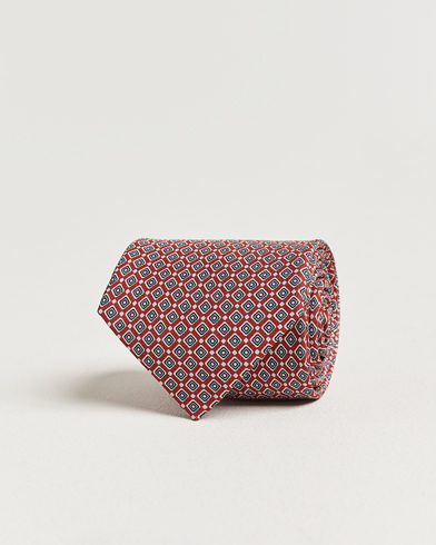 E. Marinella 3-Fold Printed Silk Tie Red – Rojo