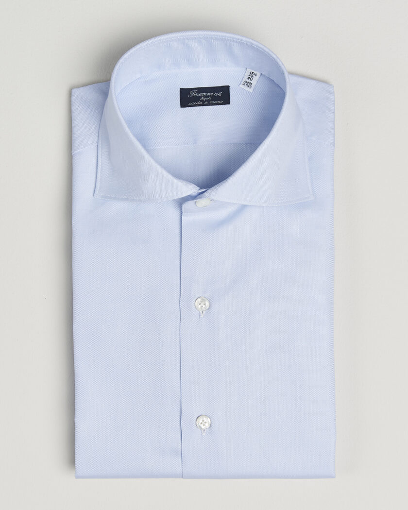 Finamore Napoli Milano Slim Royal Oxford Dress Shirt Light Blue – Azul