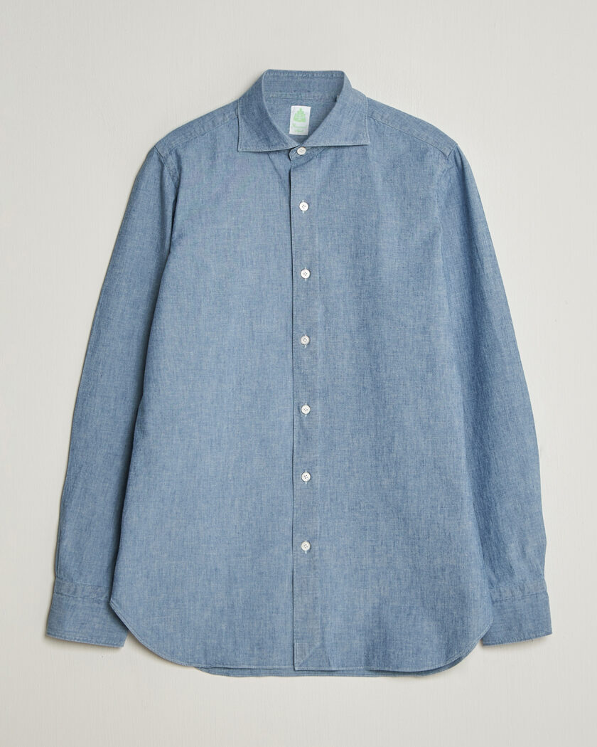 Finamore Napoli Gaeta Chambray Shirt Light Blue – Azul