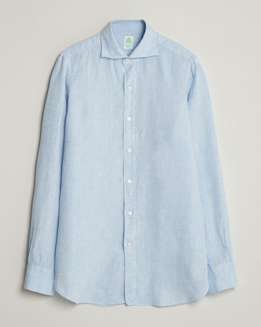 Finamore Napoli Gaeta Linen Shirt Light Blue – Azul