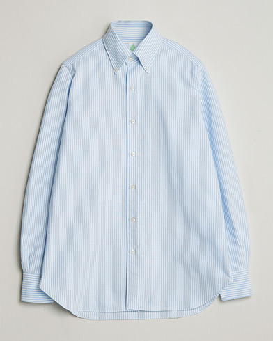 Finamore Napoli Gaeta Oxford Button Down Shirt Light Blue Stripe – Azul